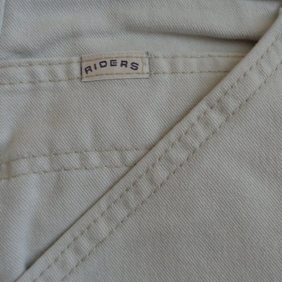 Vintage Riders by Lee 100% cotton khaki denim high waisted crop pants - Picture 2 of 11